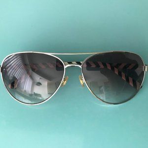 Kate Spade aviator sunglasses with striped arms